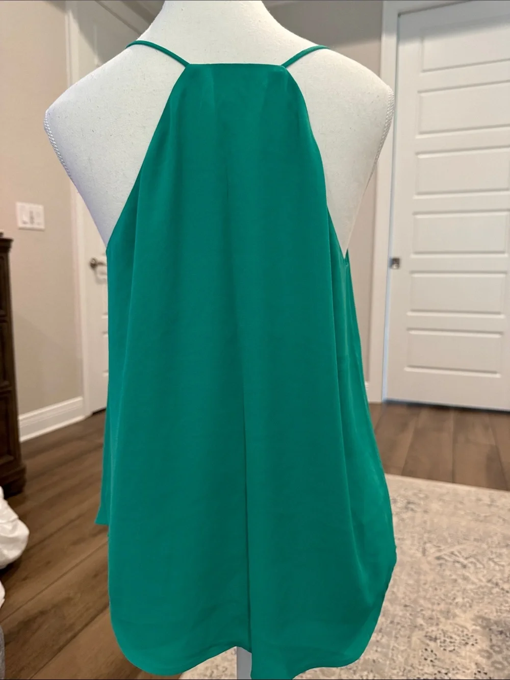 LOFT Teal Green Silk-Feel Spaghetti Strap Cami - Picture 3 of 4